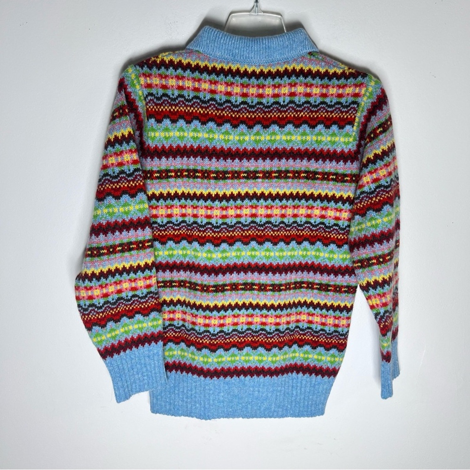 New Molly Goddard Harper Fair Isle Cardigan Sweater Blue Sz S — image 6 of 8